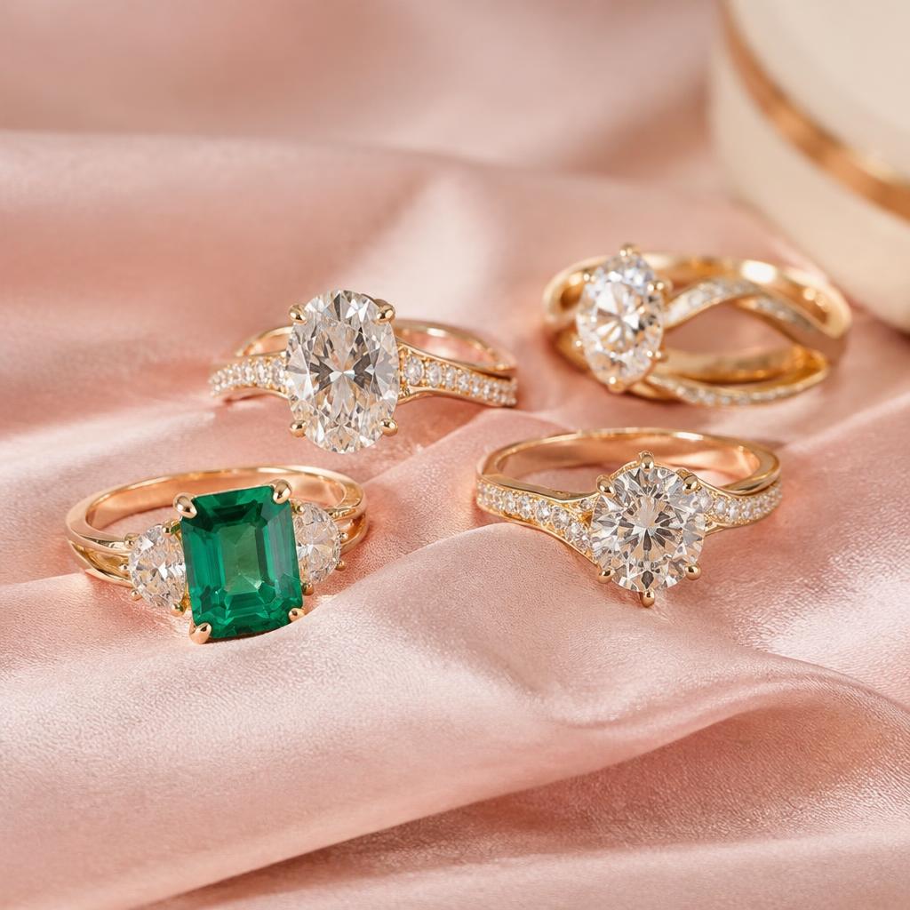 Polished gold rings